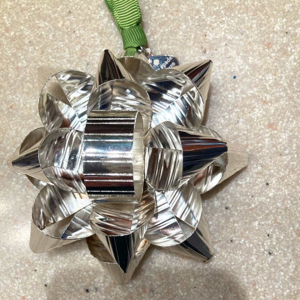 Kate Spade silver bow Christmas ornament